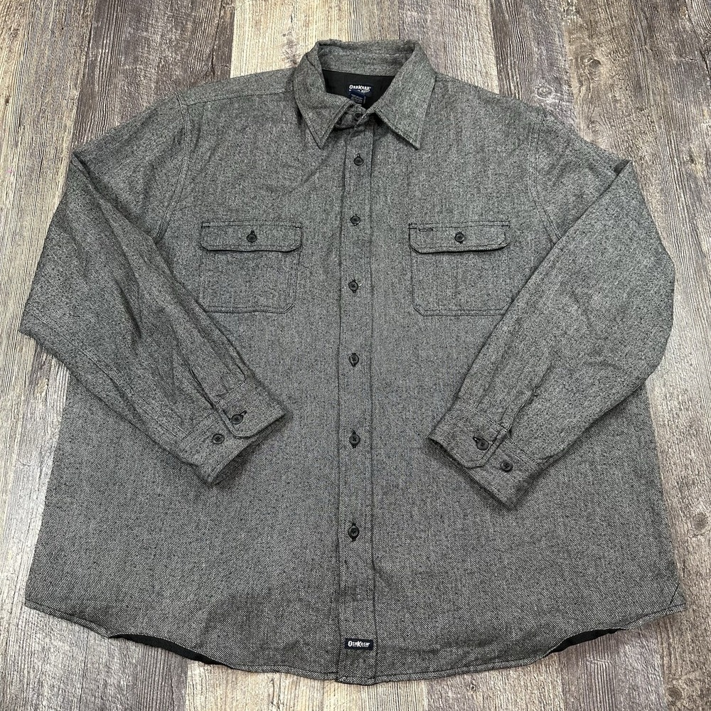 Vintage OshKosh B'Gosh Mens‎ XXL Black Long Sleeve Button Up Workwear Shirt